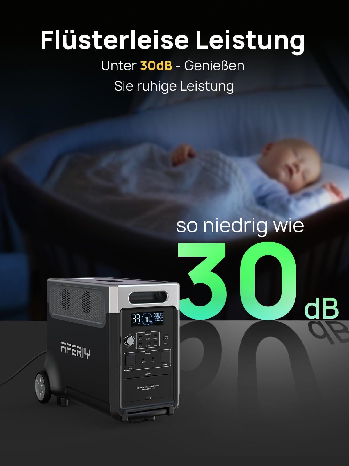 AFERIY Extension Battery LiFePO4 3840Wh Kompatibel mit P310 PRO, Solar- und Netzladegerät, USB-A und Typ-C Ausgänge, 4000W Max, Räder und Teleskopgriff, Nomadischer Akku 3840Wh