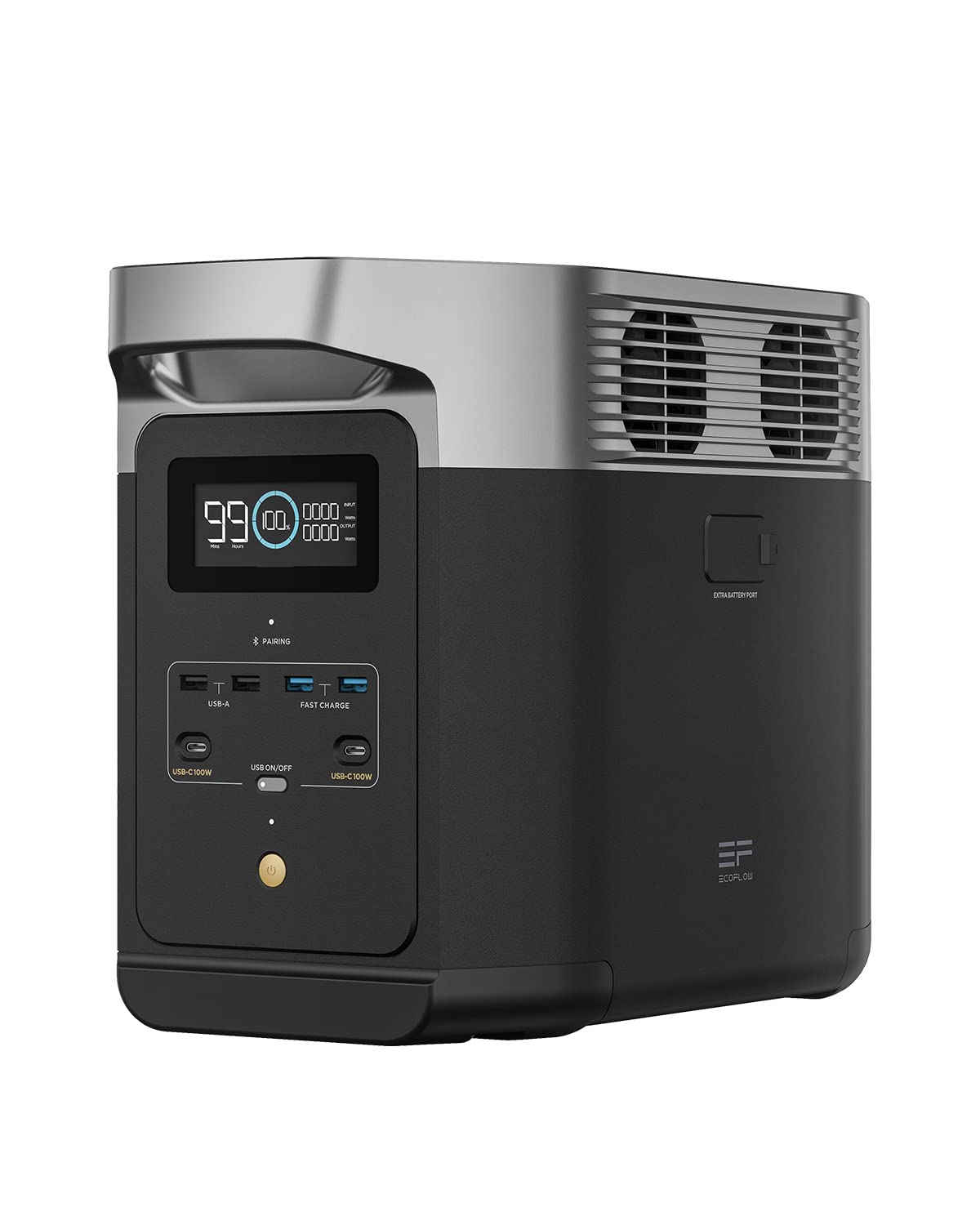 EF ECOFLOW Delta 2 Tragbare Powerstation 1024Wh, Solar Generator LiFePO4-Batterie, erweiterbarer Kapazität bis zu 3kWh, Schnellladung von 0-80% in 50 Mins, Notstromaggregat für Camping, Wohnmobile