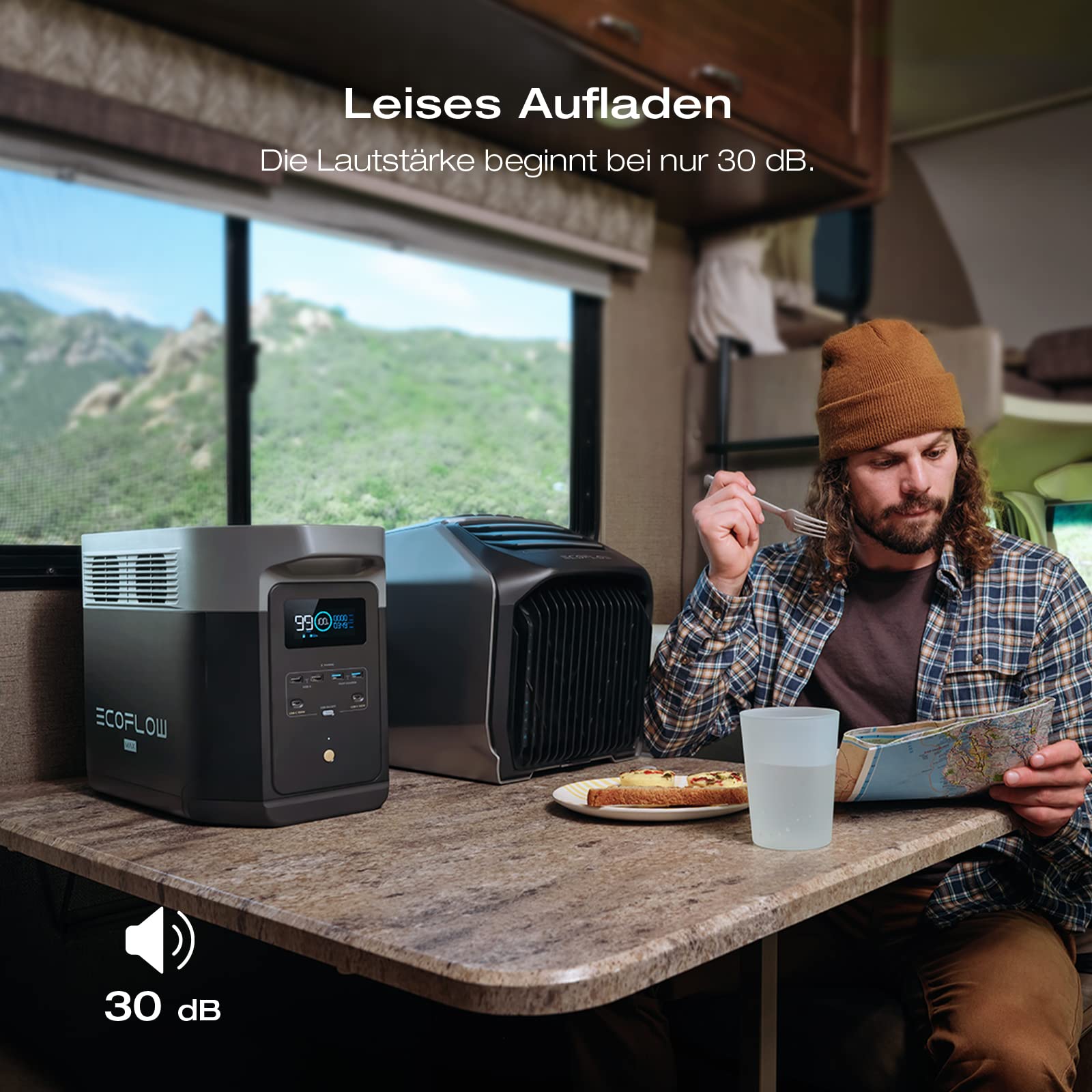 EF ECOFLOW DELTA 2 Max tragbare Powerstation 2048Wh, LFP Akku 3000 Zyklen, 80% Ladung <1 Std, Solargenerator für Zuhause, Camping, Kleine Verpackungsmängel, Produkt unbenutzt(Generalüberholt)