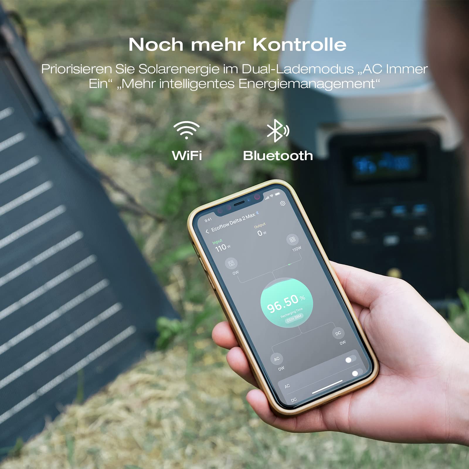 EcoFlow DELTA 2 Max tragbare Powerstation 2048Wh, erweiterbar 2-6 kWh, LFP-Batterie mit 3000 Zyklen, 80% Ladung <1 Std, 3000W Max Ausgangsleistung, Solargenerator für Zuhause, Camping, Wohnmobil